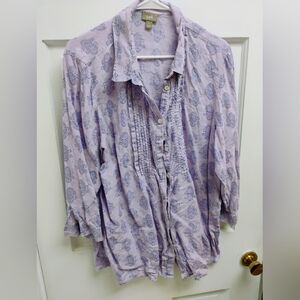 J. Jill Linen Block Print Blouse